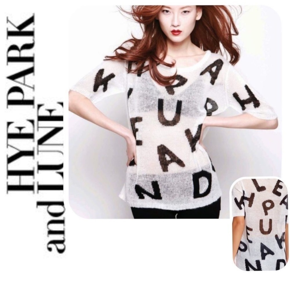 New Hye Park and Lune Bianca High End Academia Fashion Alphabet Sweater US 1
